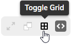 Image of the toolbar with Toggle Grid button highlighted